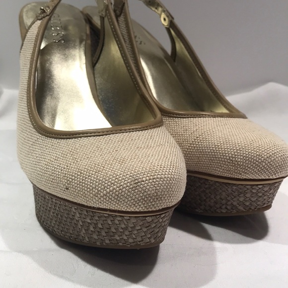 Guess natural tan wedge, size7.5 - Picture 2 of 8
